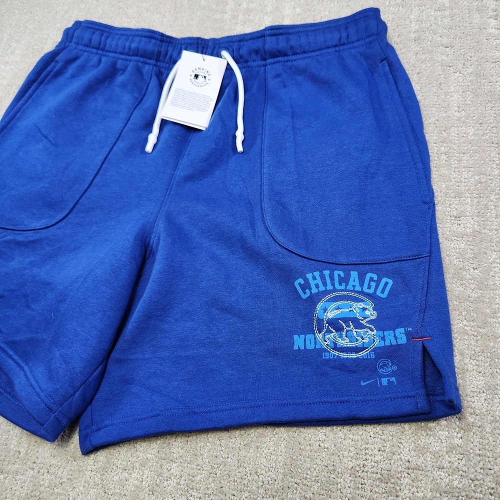 Chicago Cubs Shorts Men Medium Nike Royal Fleece Cotton Blend Northsiders 6"